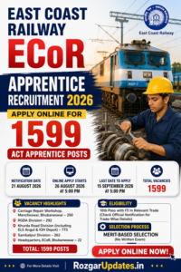 East Coast Railway Apprentice Recruitment East Coast Railway Apprentice Recruitment