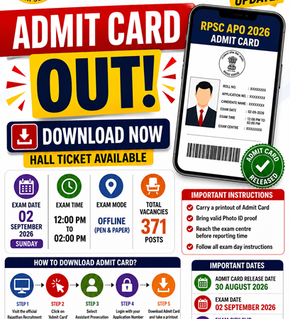 RPSC APO Admit Card 2026