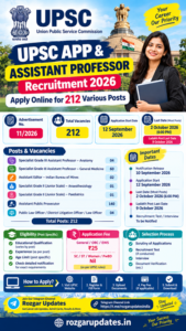 UPSC APP and Assistant Professor Recruitment 2026 UPSC APP and Assistant Professor Recruitment 2026